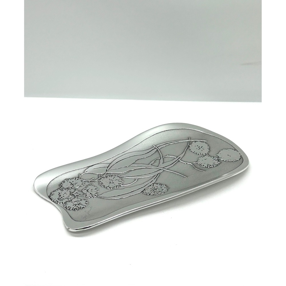 Don Sheil Australia Handcrafted Aluminum Eucalyptus Floral Tray Trinket Dish - Picture 15 of 15